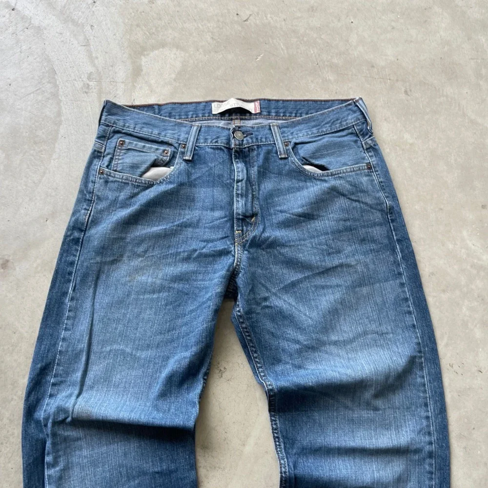 Levis 569 Loose Straight Leg Jeans Mens 37x30 Blue Medium Wash Denim Baggy Fit